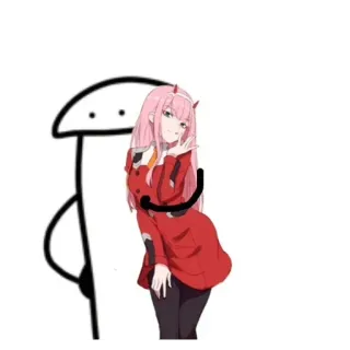 🙂 Zero Two Darling in the Franxx anime, zero two, darling in the franxx, desenho animado, adesivo, fanart telegram sticker