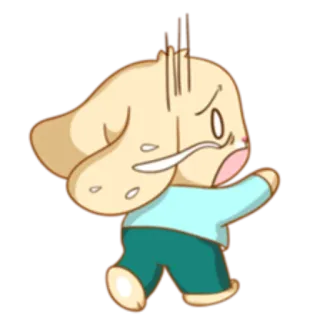 😰 Desenho animado, Irritado, Andando, Personagem telegram sticker
