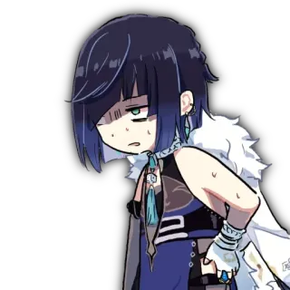 😰 Yelan Genshin Impact Anime, Gra, Genshin Impact, Postać, Yelan, Naklejka telegram sticker