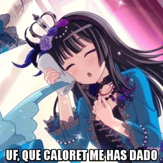 🌞 UF, QUE CALORET ME HAS DADO Anime, Mädchen, Schwitzen, Erschöpft, Tiara whatsapp sticker