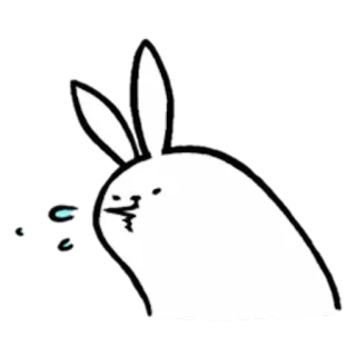 💦 lapin, dessin animé, mignon, animal, autocollant whatsapp sticker