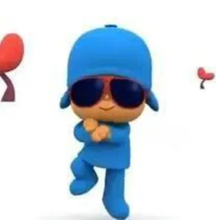 ☀️ Pocoyo мультфильм, Pocoyo, анимация, персонаж, солнцезащитные очки, танцы telegram sticker
