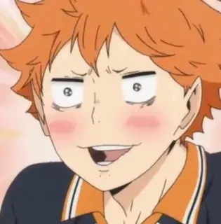 🤡 Hinata Shoyo Haikyuu!! Anime, Haikyuu, Hinata, Shoyo, Śmieszne, Twarz, Manga, Postać telegram sticker