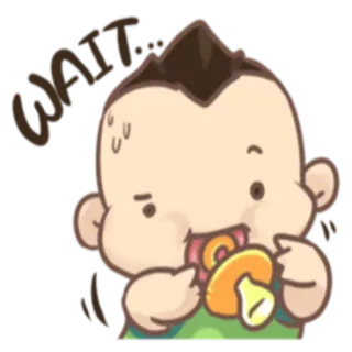 ❓ WAIT... bebé, lindo, esperando, paciencia, chupete whatsapp sticker