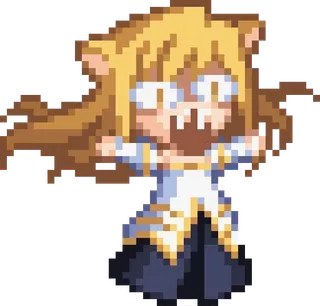 😡 Neco Arc Anime, Chibi, Catgirl, Pixel Art telegram sticker