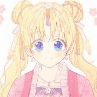 🌨️ animé, dessin animé, fille, mignon, personnage, illustration, rose, blonde whatsapp sticker