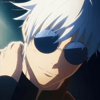 😎 Satoru Gojo Jujutsu Kaisen anime, gojo, satoru, sunglasses, white hair telegram sticker