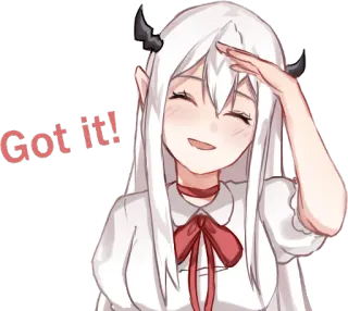 😉 Got it! Anime, Démon, Salutation, Joyeux, Compris, Autocollant telegram sticker
