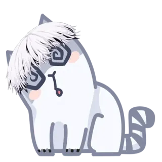 😵‍💫 kucing, pusing, bingung, kartun, hewan telegram sticker