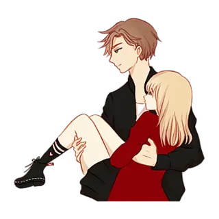 😊 couple, romantic, carrying, love, illustration telegram sticker