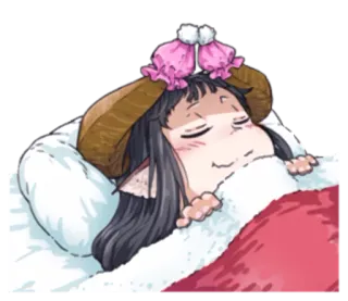 😴 schlafend, Anime, Mädchen, Schaf, Cartoon telegram sticker