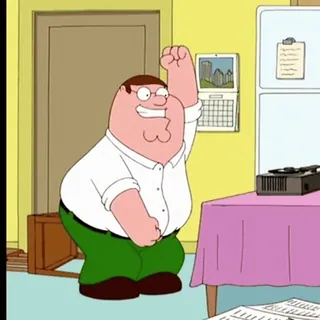 🕺 Peter Griffin Family Guy cartone animato, divertente, Peter, Griffin, serie TV telegram sticker