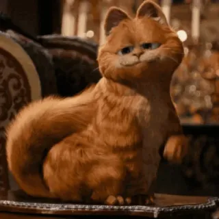 🤣 Garfield cat, cartoon, orange cat, Garfield, funny, lazy telegram sticker