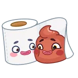 🤗 กระดาษชำระ, อึ, น่ารัก, คาวาอิ, สติกเกอร์, อิโมจิ, การ์ตูน telegram sticker
