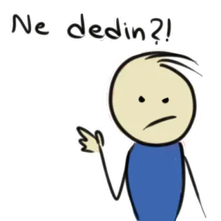 😠 Ne dedin?! dessin animé, question, bonhomme allumette, confus, turc, expression telegram sticker