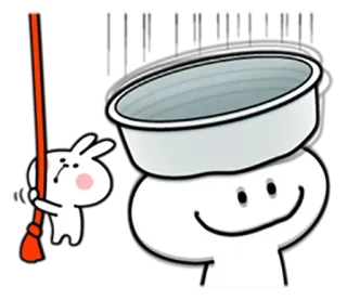 😐 Hase, Eimer, Cartoon, süß, Figur, lustig whatsapp sticker