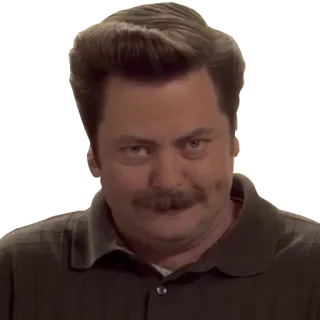 😏 Ron Swanson Parks and Recreation ロン・スワンソン, パークス・アンド・レクリエーション, キャラクター, 海外ドラマ, ユーモア, 口ひげ telegram sticker