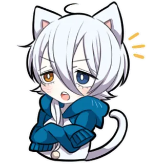 😠 anime, catboy, chibi, cute, kawaii, manga, sticker telegram sticker