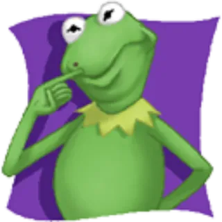 😔 Kermit Kermit the Frog, muppet, frog, green, thinking, puppet telegram sticker