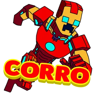 🦵 Iron Man CORRO minecraft, iron man, crossover, superhero, creeper telegram sticker