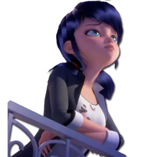 😞 Marinette Dupain-Cheng Miraculous: Tales of Ladybug & Cat Noir Marinette, Ladybug, Miraculous Ladybug, desenho animado, animação, personagem telegram sticker