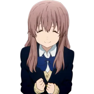 😇 Nishimiya Shoko A Silent Voice anime, girl, cute, school uniform, Nishimiya Shoko, A Silent Voice telegram sticker