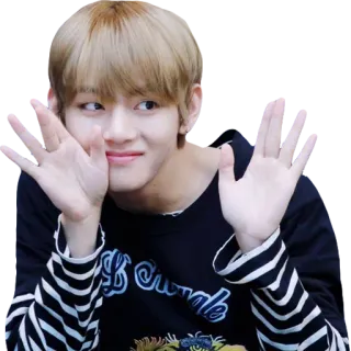 👋 V K-pop, BTS, V, Kim Taehyung, cantante, artista, celebrità telegram sticker