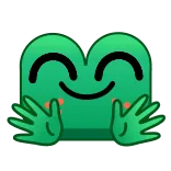 👐 rana, lindo, dibujo animado, animal, feliz telegram sticker