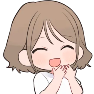 🤣 Аниме, Мультфильм, Счастливый, Милый, Девушка, Чиби telegram sticker
