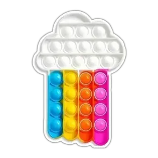 🌨 Pop it, Fidget toy, Nuvola, Arcobaleno, Antistress, Giocattolo whatsapp sticker