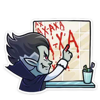 👹 Dracula AX-AX-AXA vampiro, drácula, sangre, halloween, monstruo, tenebroso telegram sticker