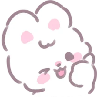 👍 süß, kawaii, tier, hase, fröhlich, cartoon telegram sticker