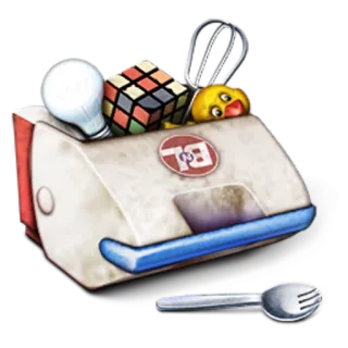 🍴 коробка, игрушки, кубик Рубика, лампочка, вилка telegram sticker