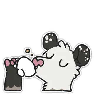 ☕ животное, опоссум, милый, мультфильм, мечтающий, сонный whatsapp sticker