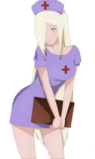 😔 Ino Yamanaka Naruto 애니메이션, 나루토, 야마나카 이노, 간호사, 만화, 팬아트 telegram sticker