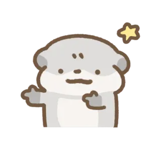 👈 loutre, animal, dessin animé, geste, sticker, mignon, doigt whatsapp sticker