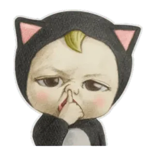 😒 Desenho animado, Bebê, Catar o nariz, Fofo, Engraçado whatsapp sticker