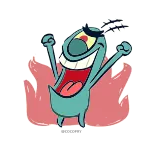 😈 Plankton Spongebob Squarepants Dibujos animados, Bob Esponja, Plankton, Malvado, Personaje, Nickelodeon telegram sticker