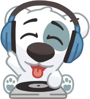 🎶 ours, DJ, musique, casque, dessin animé, autocollant whatsapp sticker