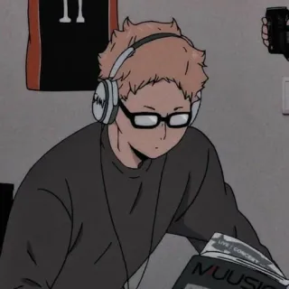 🦕 Kei Tsukishima Haikyuu!! anime, haikyuu, kei tsukishima, tsukki, volleyball, cartoon telegram sticker