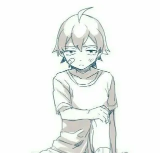 ⛓ Anime, Manga, Charakter, Junge, Verband, Illustration whatsapp sticker