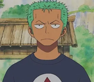 😒 Roronoa Zoro One Piece Anime, One Piece, Roronoa Zoro, Zoro, Zielone Włosy, Pirat, Miecz telegram sticker