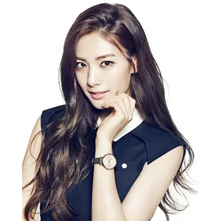 ⏰ phụ nữ, chân dung, người mẫu, tóc nâu, đồng hồ, người, người lớn telegram sticker