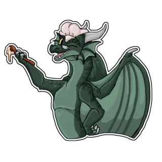 🥄 dragão, chef, cozinhar, pastelaria, fantasia, escamas telegram sticker