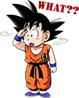 😮 Goku Dragon Ball WHAT?? goku, dragon ball, bingung, anime, goku kecil telegram sticker