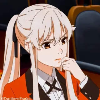 🥢 Mary Saotome Kakegurui anime, female, blonde, Mary Saotome, Kakegurui whatsapp sticker
