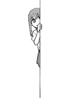 👀 anime, manga, girl, peeking, hiding, illustration telegram sticker
