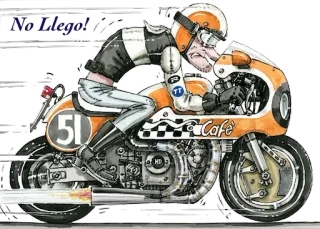 😅 Cafe moto, cafe racer, motard, vintage, rétro, casque whatsapp sticker