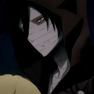 🩸 Zack Angels of Death anime, character, bandage, hood telegram sticker