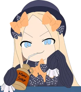 😏 Maple Syrup Anime, Fille, Sirop d'érable, Dessin, Nourriture telegram sticker